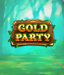 Step into the enchanted forest of Gold Party slot by Pragmatic Play, highlighting a rustically styled wooden sign decorated with golden letters. The background features a misty green forest adding a sense of mystery to the slot's theme. Ideal for players who love magical and nature-inspired games, offering a delightful escape. 